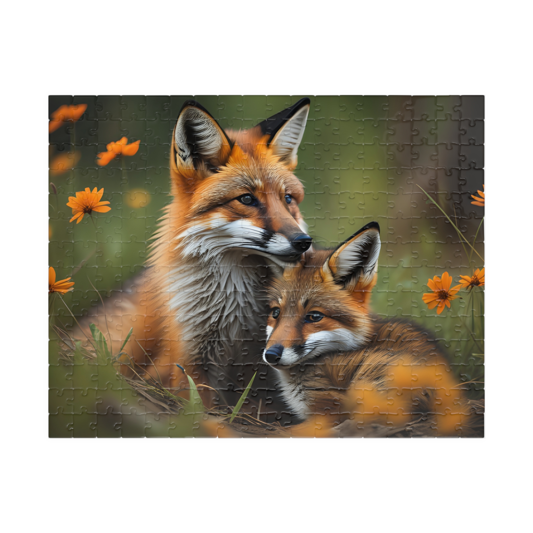 Mother and Baby Fox Jigsaw Puzzle