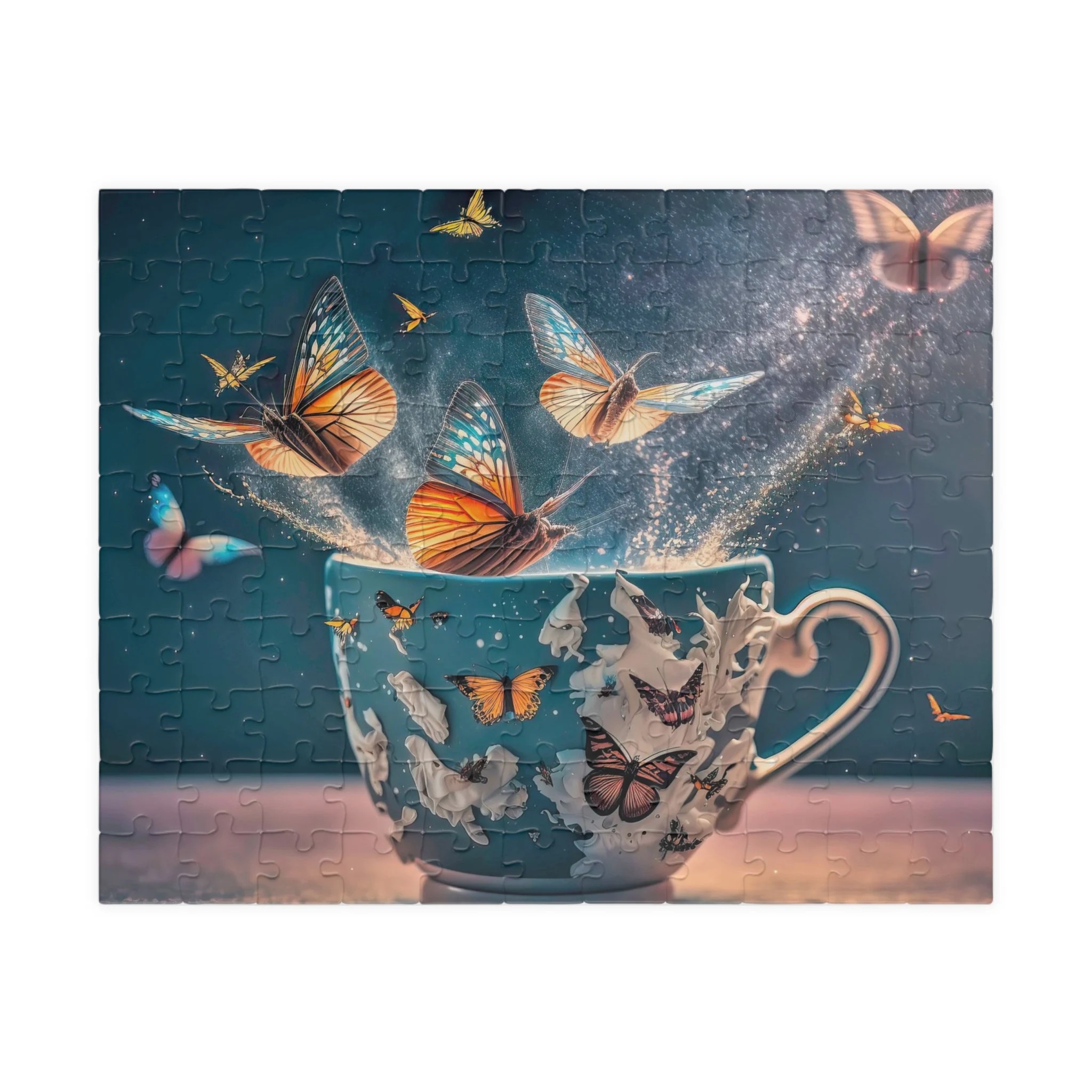 Butterflies Tea Cup Jigsaw Puzzle