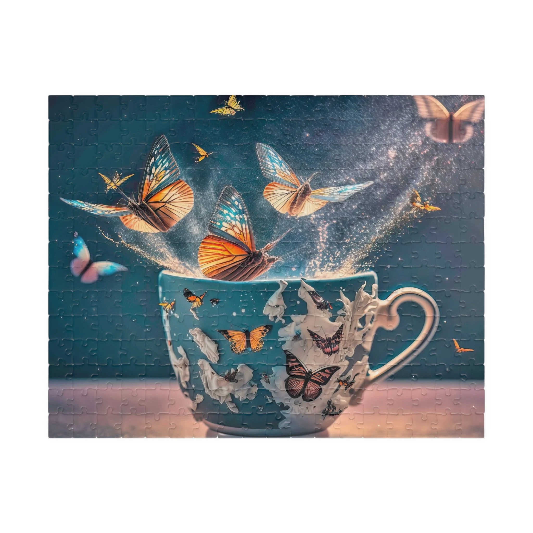 Butterflies Tea Cup Jigsaw Puzzle