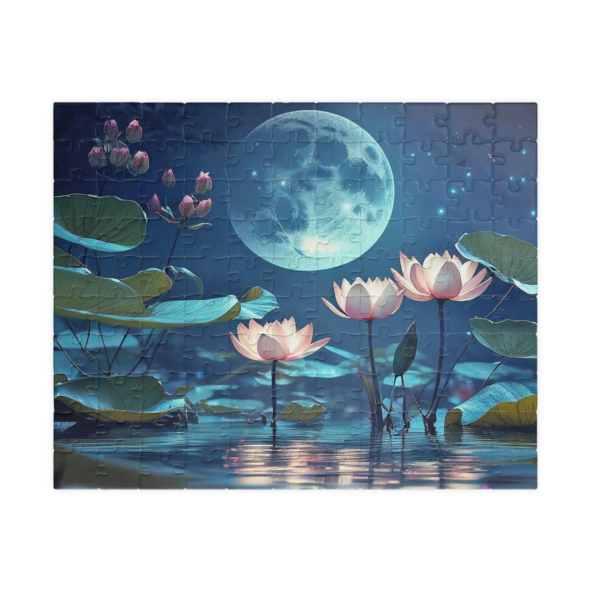 Water Lilies in the Moonlight Jigsaw Puzzle