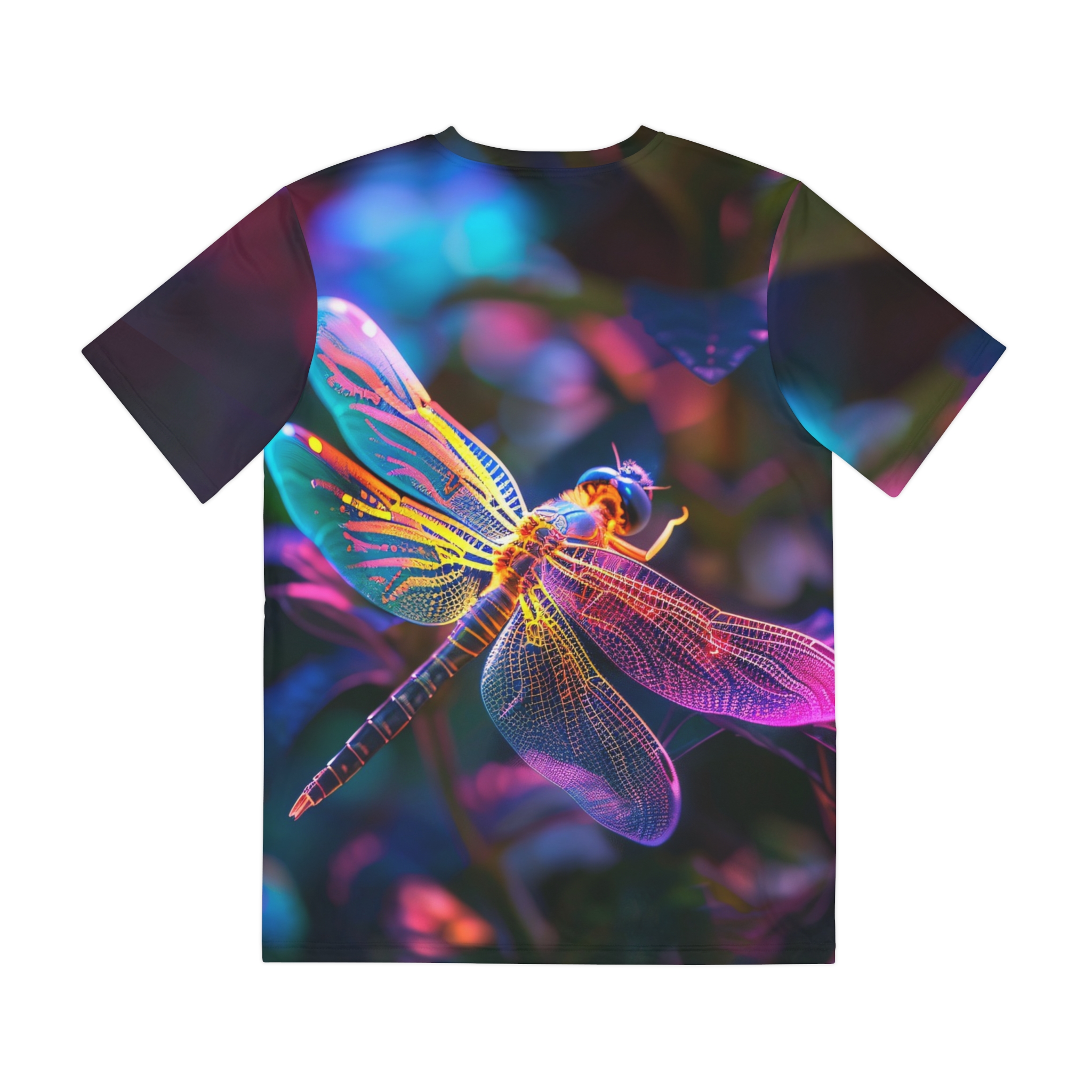 Neon Dragonfly Graphic T Shirt