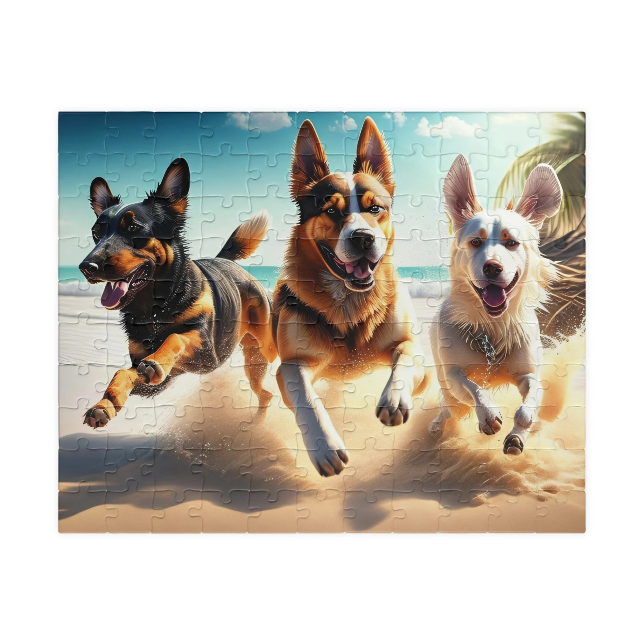 Three Dogs at the Beach Jigsaw Puzzle