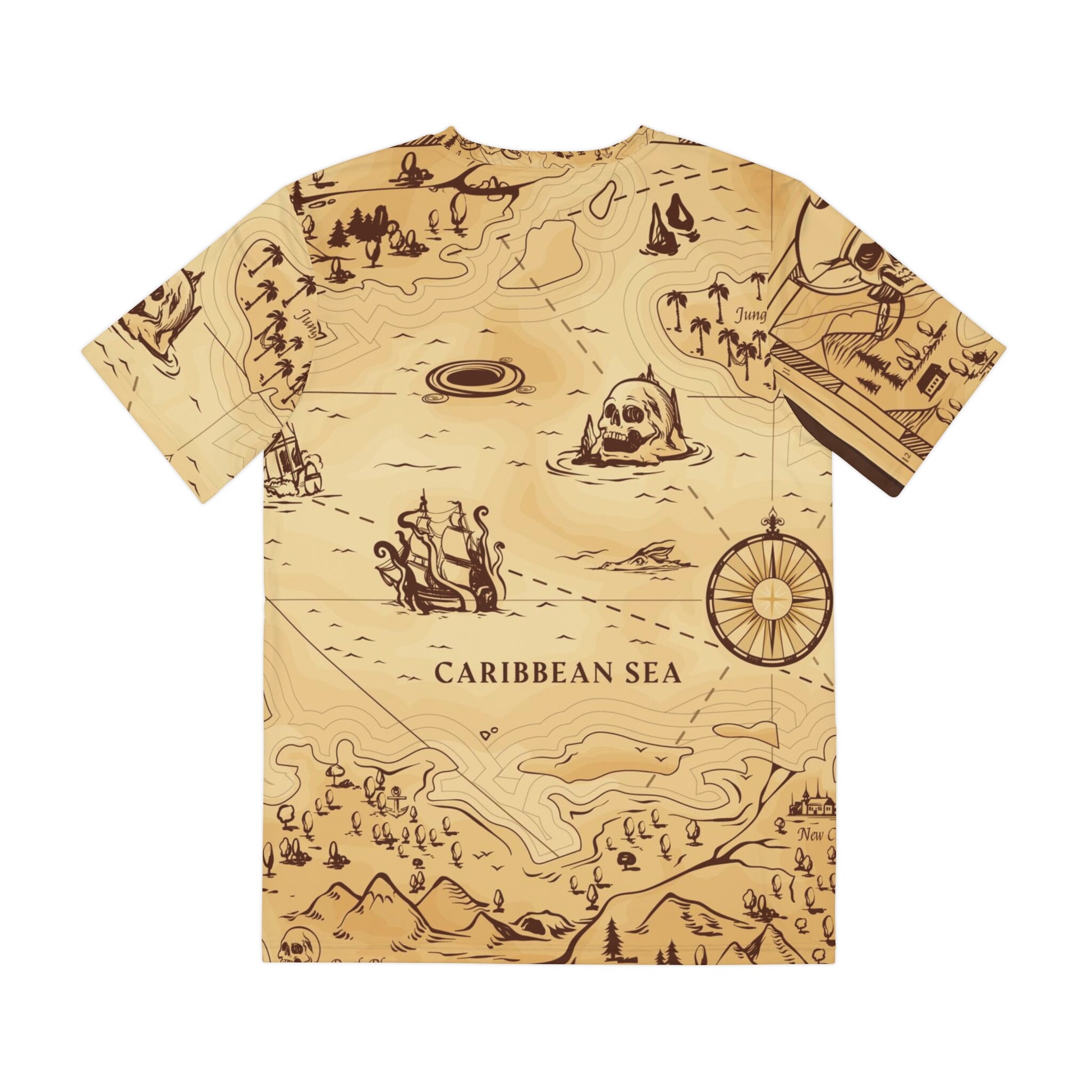 Treasure Map Print Graphic T Shirt