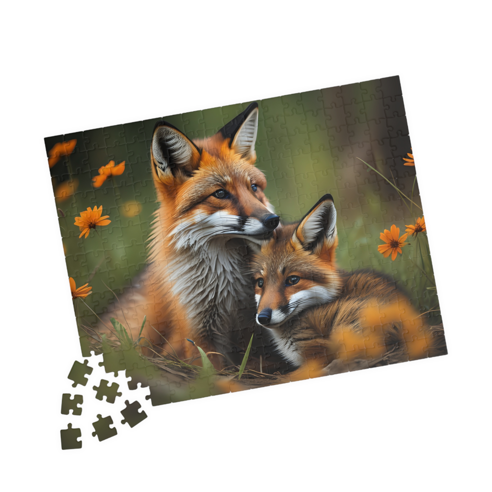 Mother and Baby Fox Jigsaw Puzzle