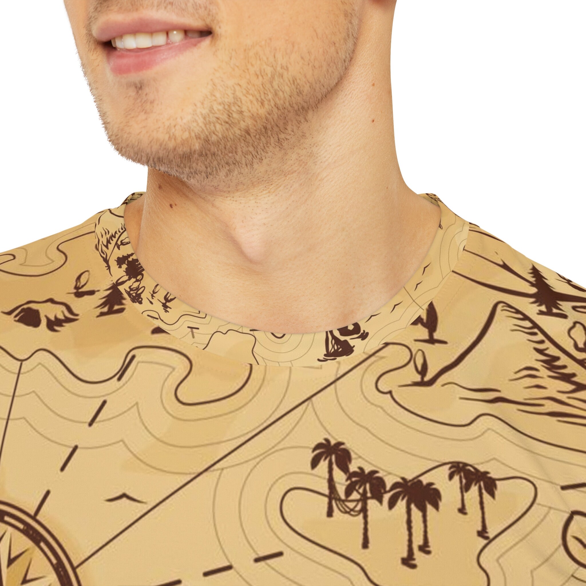 Treasure Map Print Graphic T Shirt