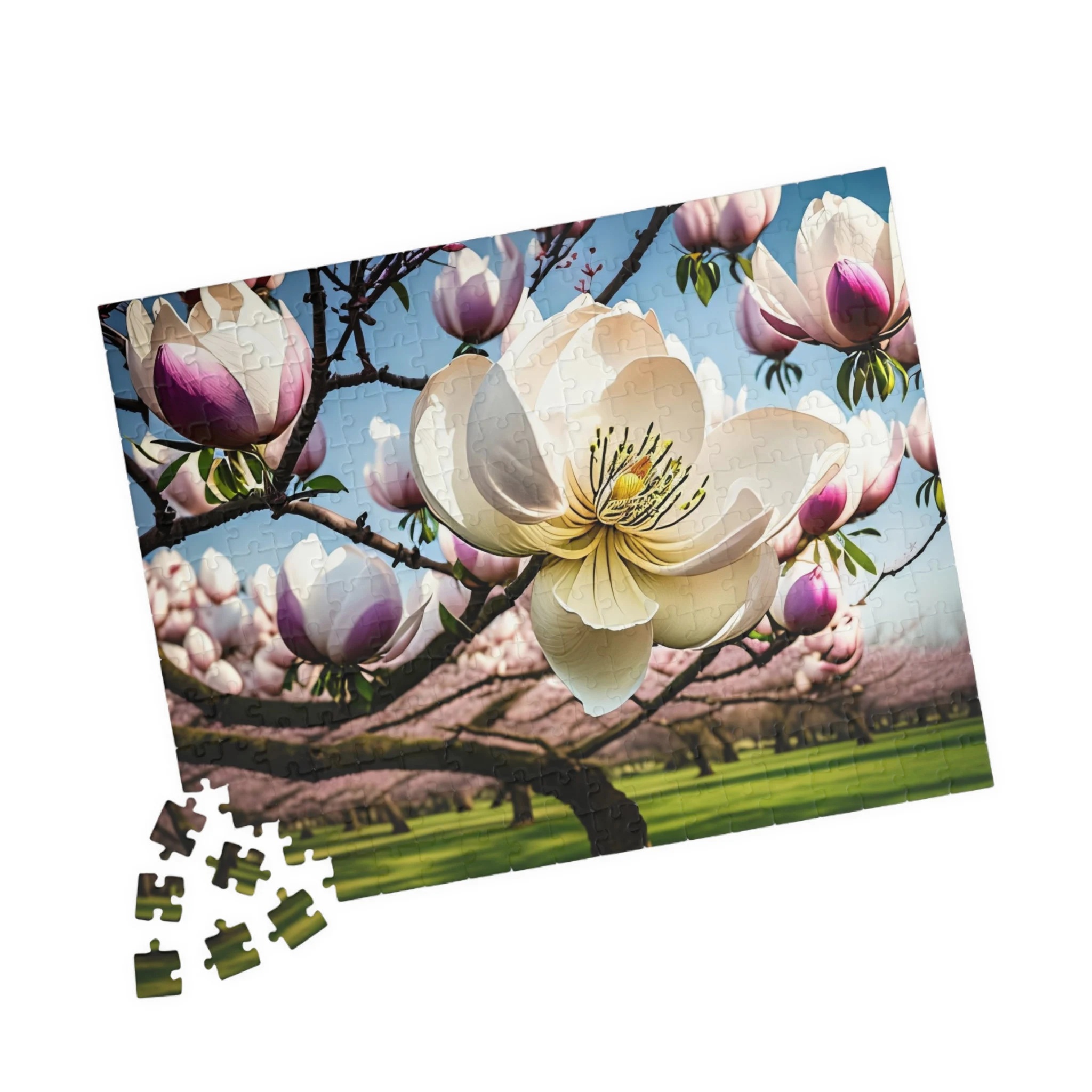 Pink Magnolia Tree Jigsaw Puzzle