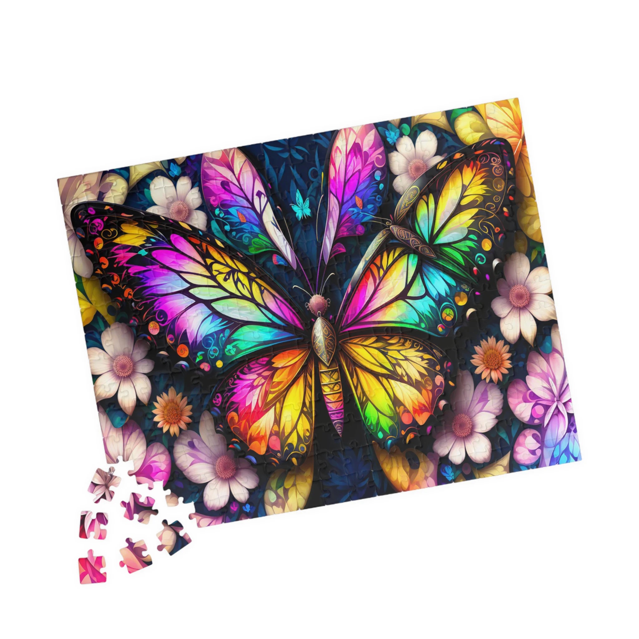 Stained Glass Butterfly Jigsaw Puzzle