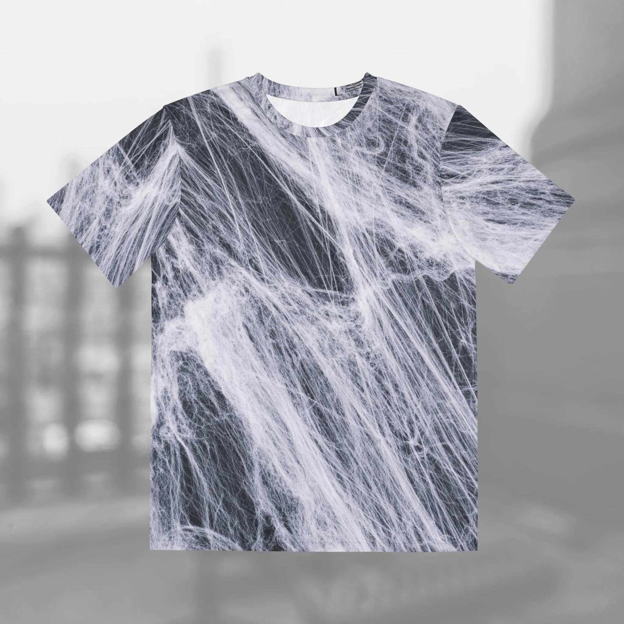Cobweb Print Tee, Spiderweb Design Shirt