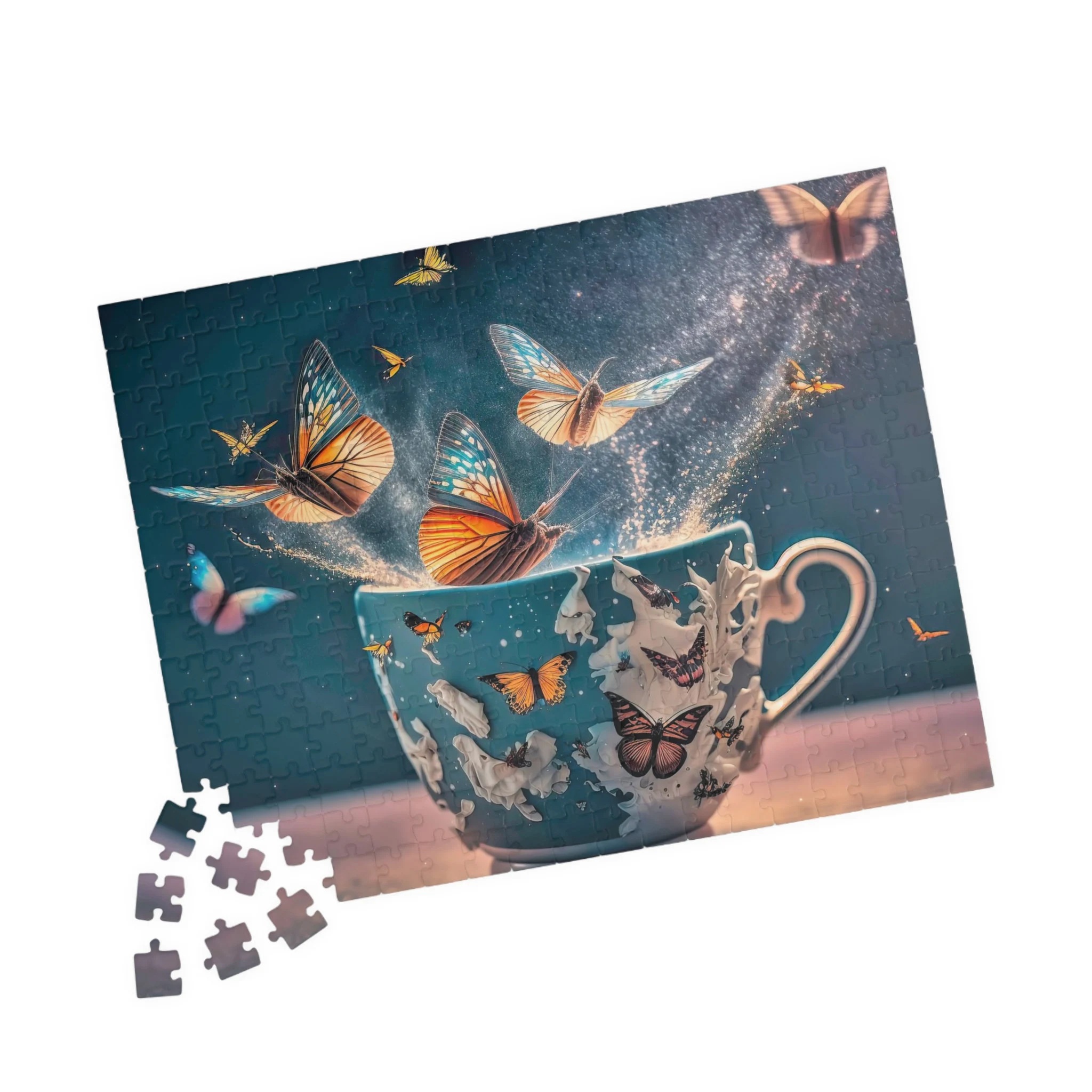 Butterflies Tea Cup Jigsaw Puzzle