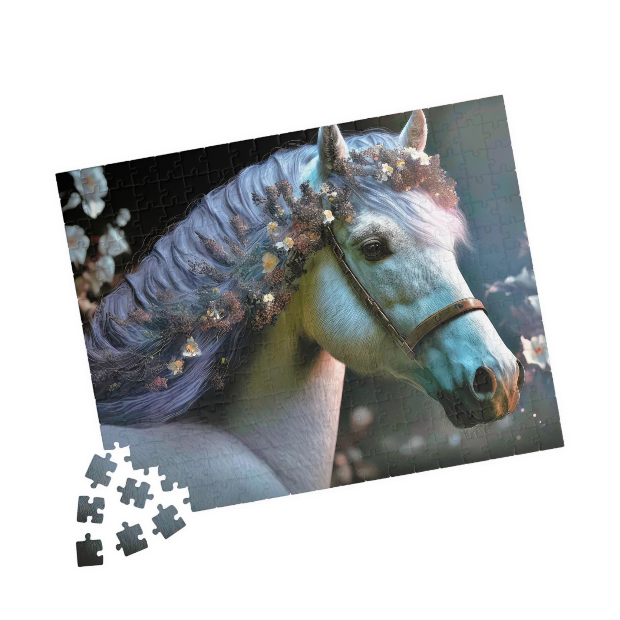 Fancy White Horse Jigsaw Puzzle