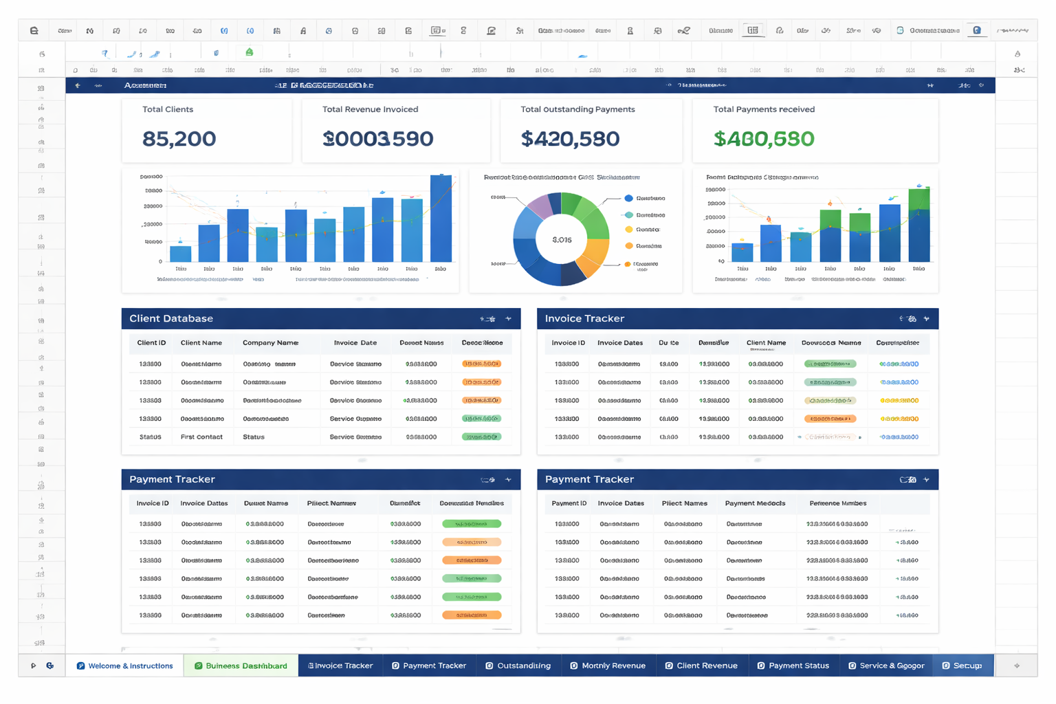 Client & Invoice Management Tracker Spreadsheet