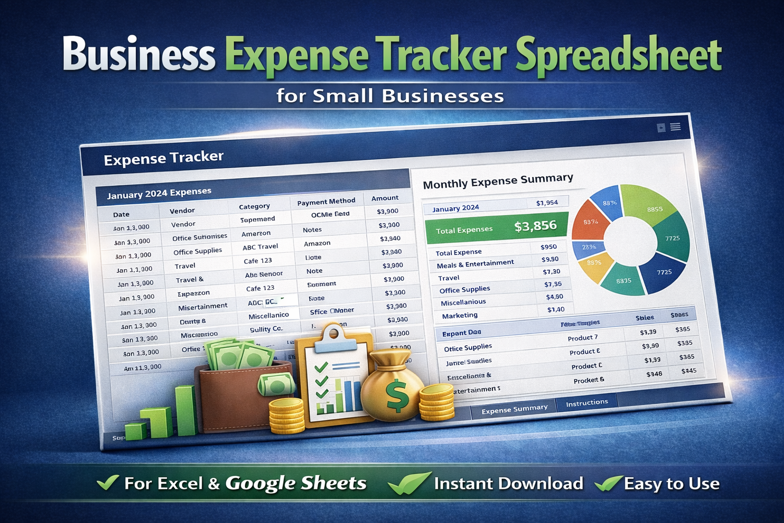 Business Expense Tracker Spreadsheet for Small Businesses