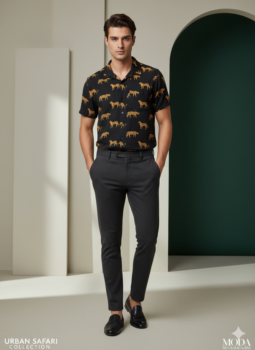 Men's Tiger Print Shirt