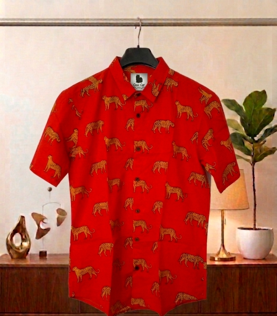 Chemise Leopard rouge