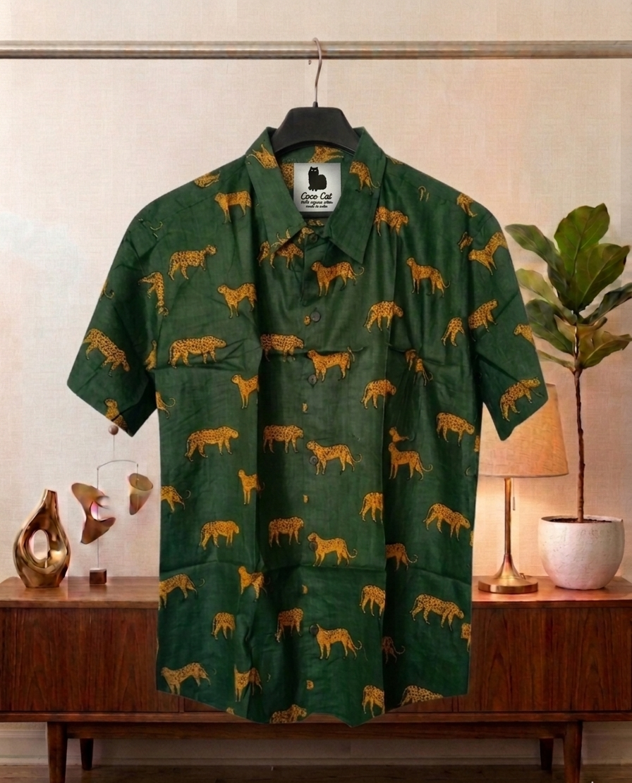 Chemise Léopard verte