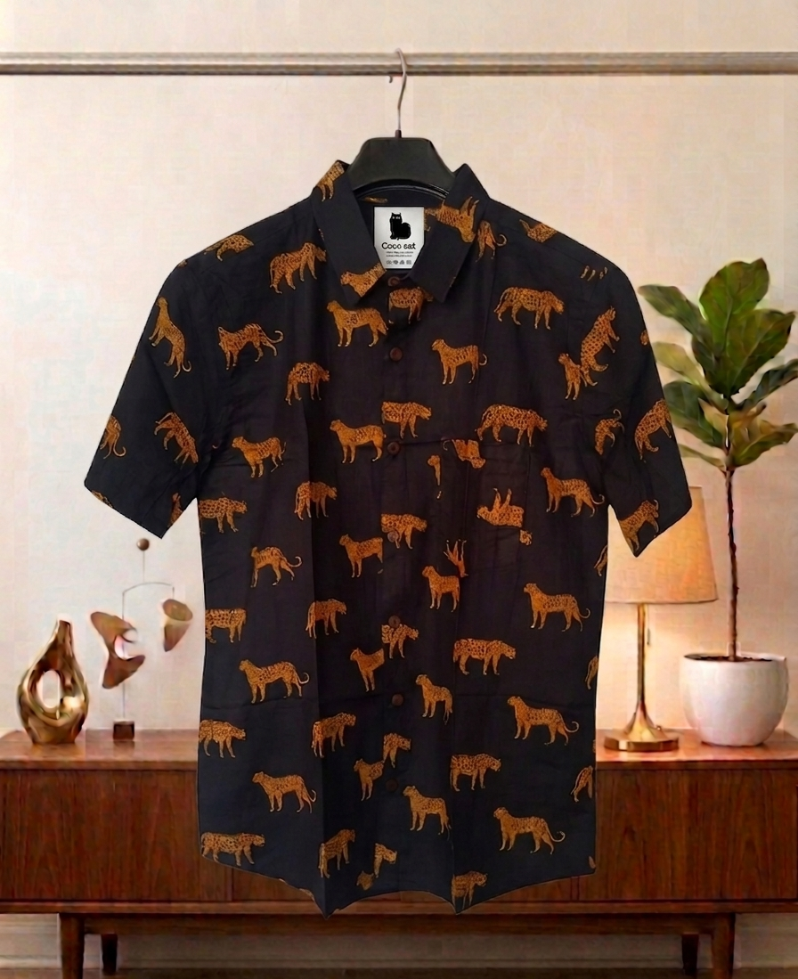 Chemise Leopard noire