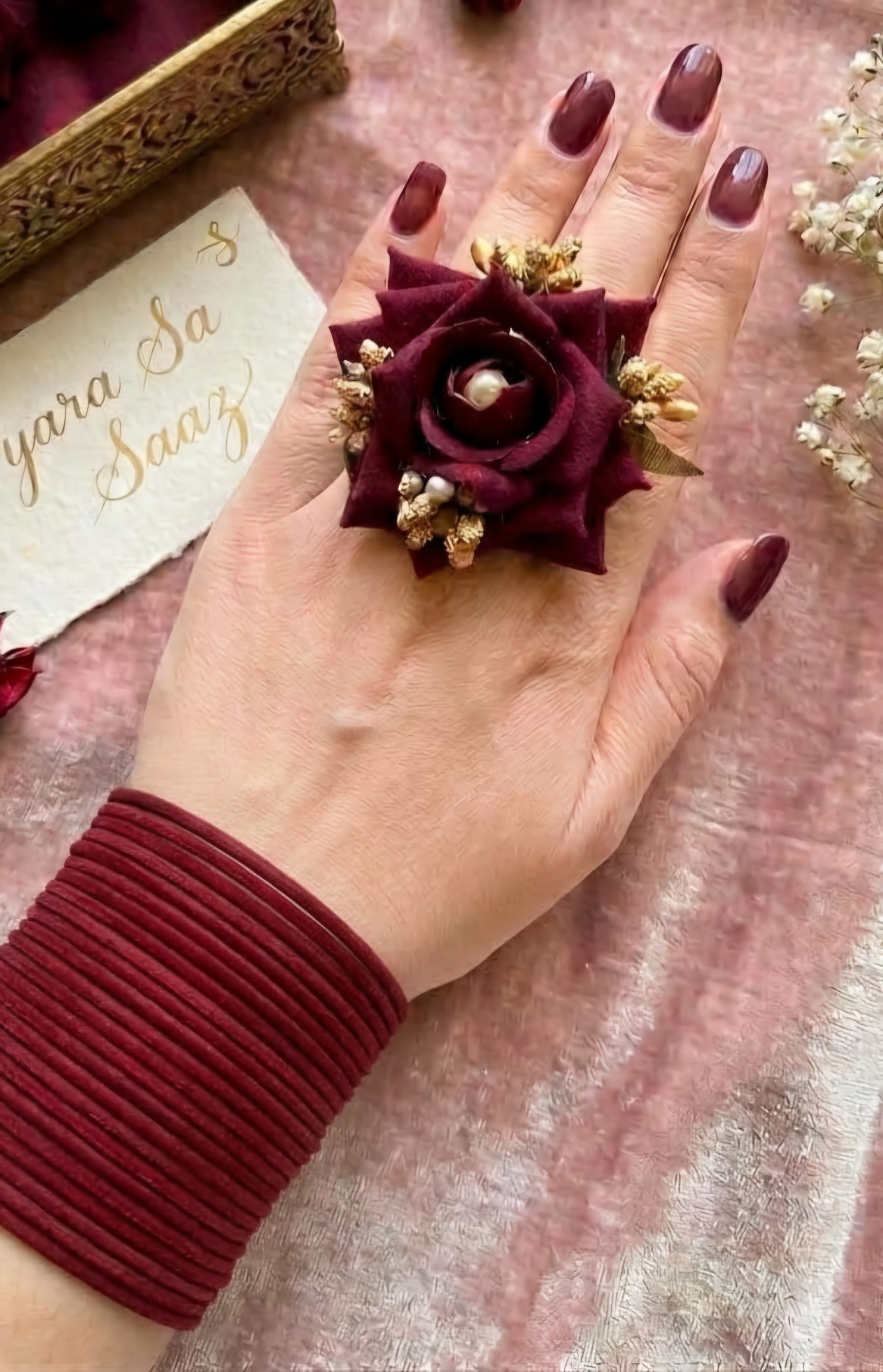 Handmade velvet Ring 