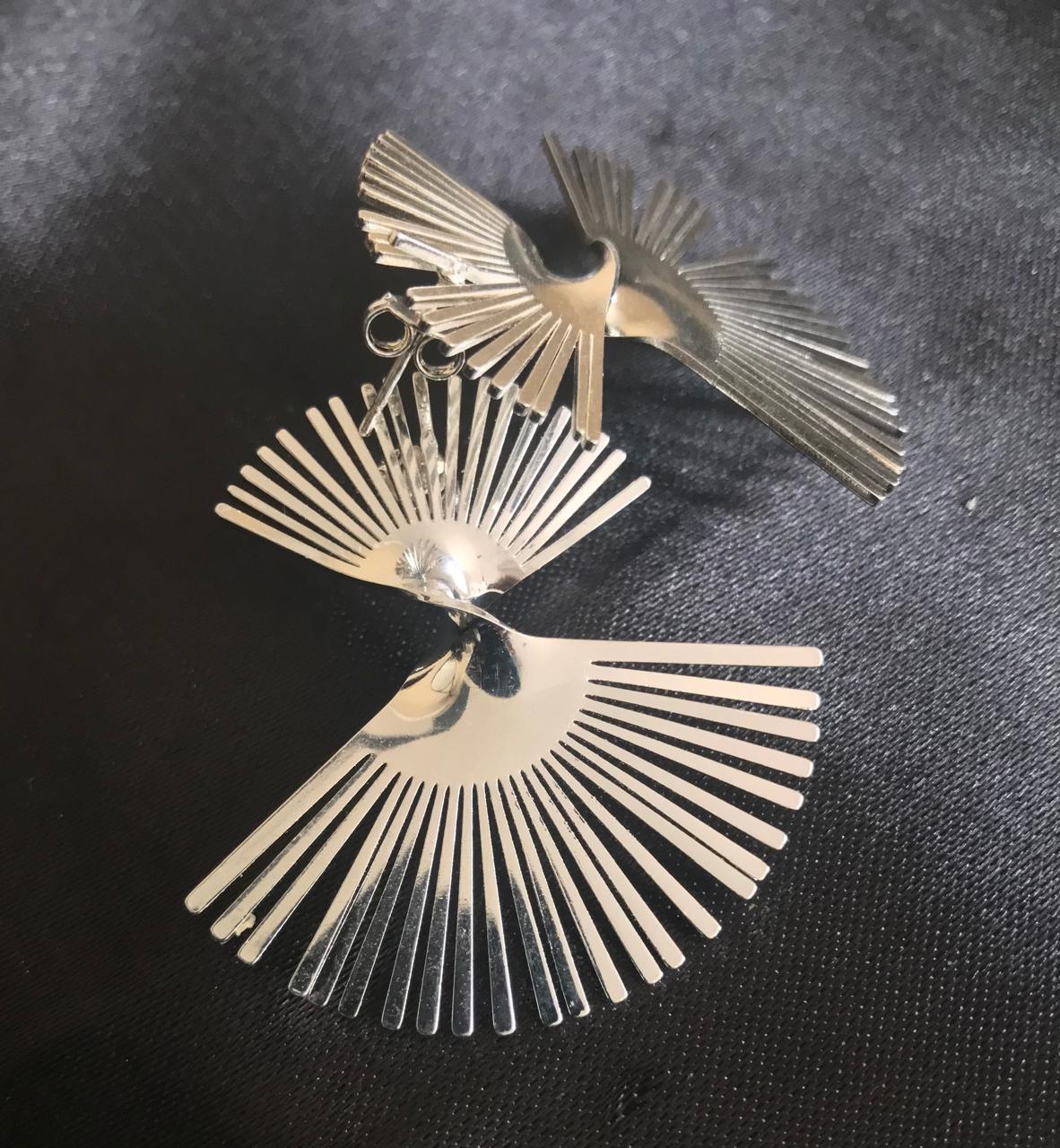 Brinco Geométrico Prateado 