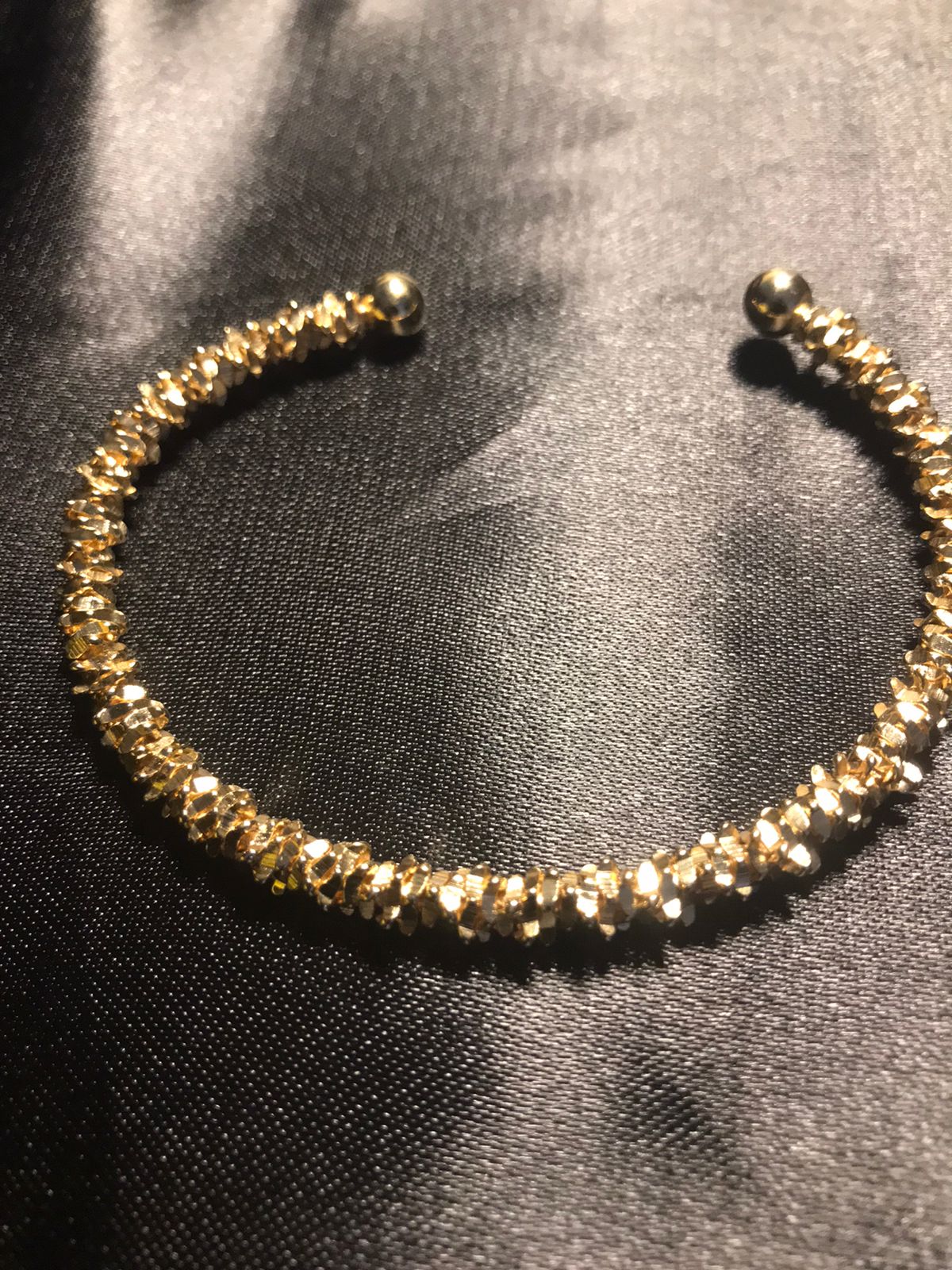 Bracelete de Cristais Dourados Banhado a Ouro 18k