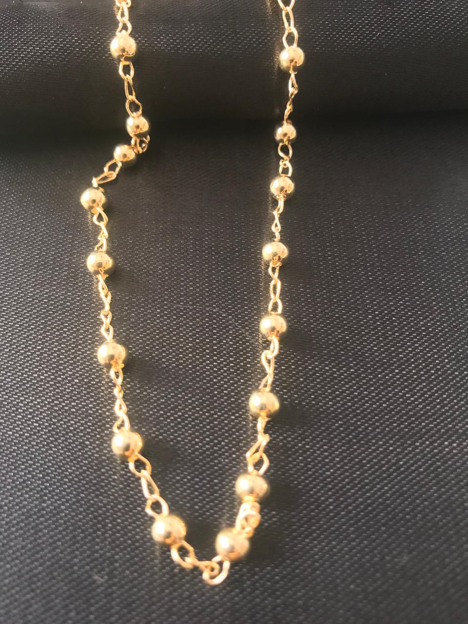 Tornozeleira Dourado Bubble Banhada a Ouro 18k