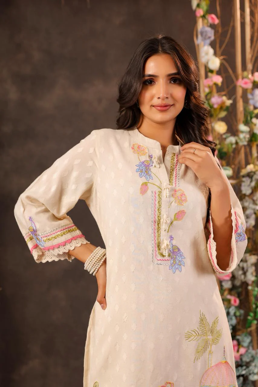 MUSHK EMBROIDERY COTTON CO-ORD SET