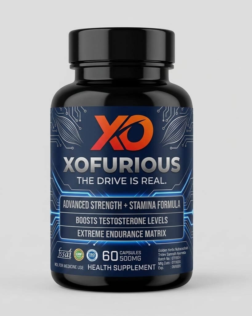 XOFURIOUS Advanced Strength & Stamina Formula – Testosterone Booster | 60 Capsules (500mg)