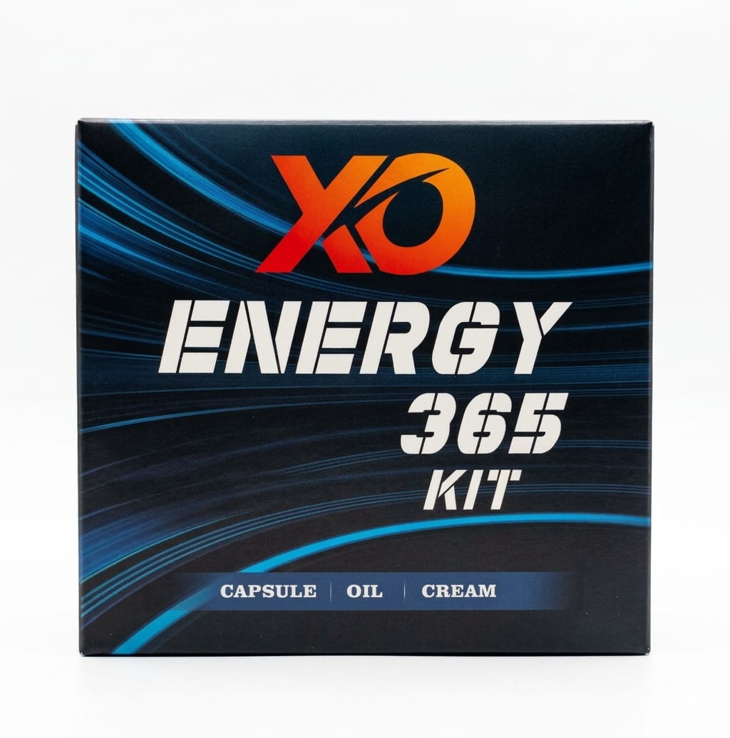 XO Energy 365 Performance Kit – Capsule, Herbal Oil & Power Cream for Strength & Stamina