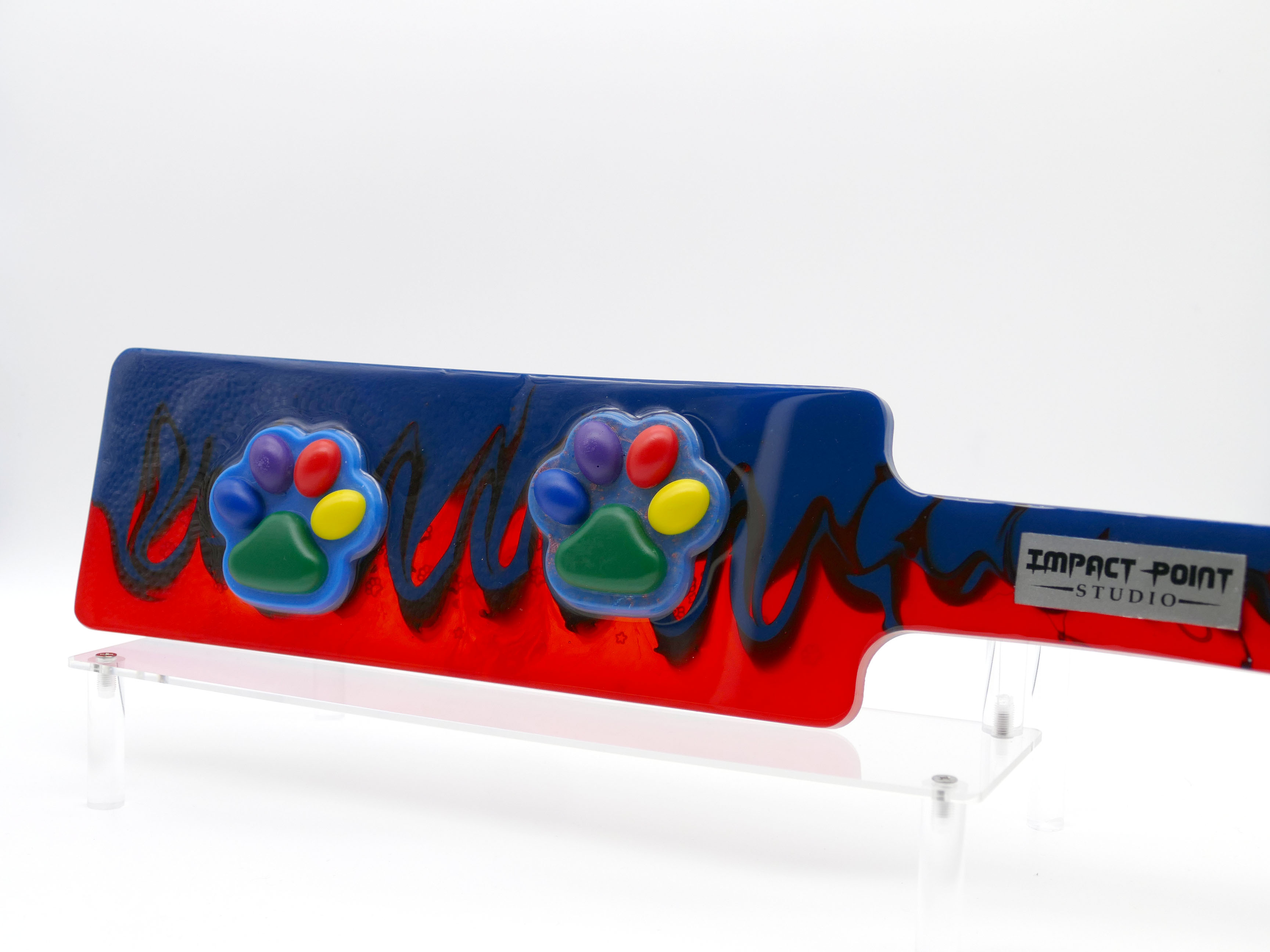 Colorful Paw Print Paddle