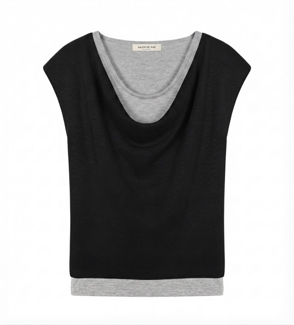 Draped Neck Sleeveless Top