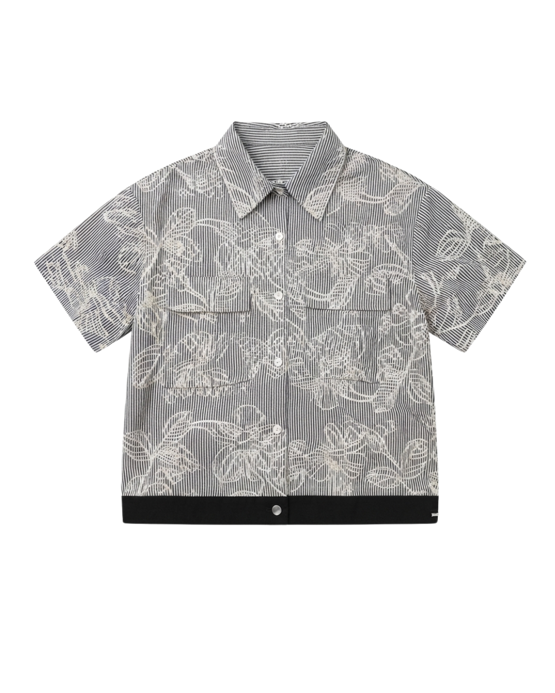 Floral Stripe Short Sleeve Shirt