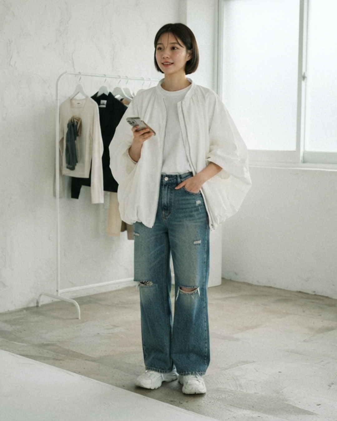 Modern Cocoon Zip Jacket