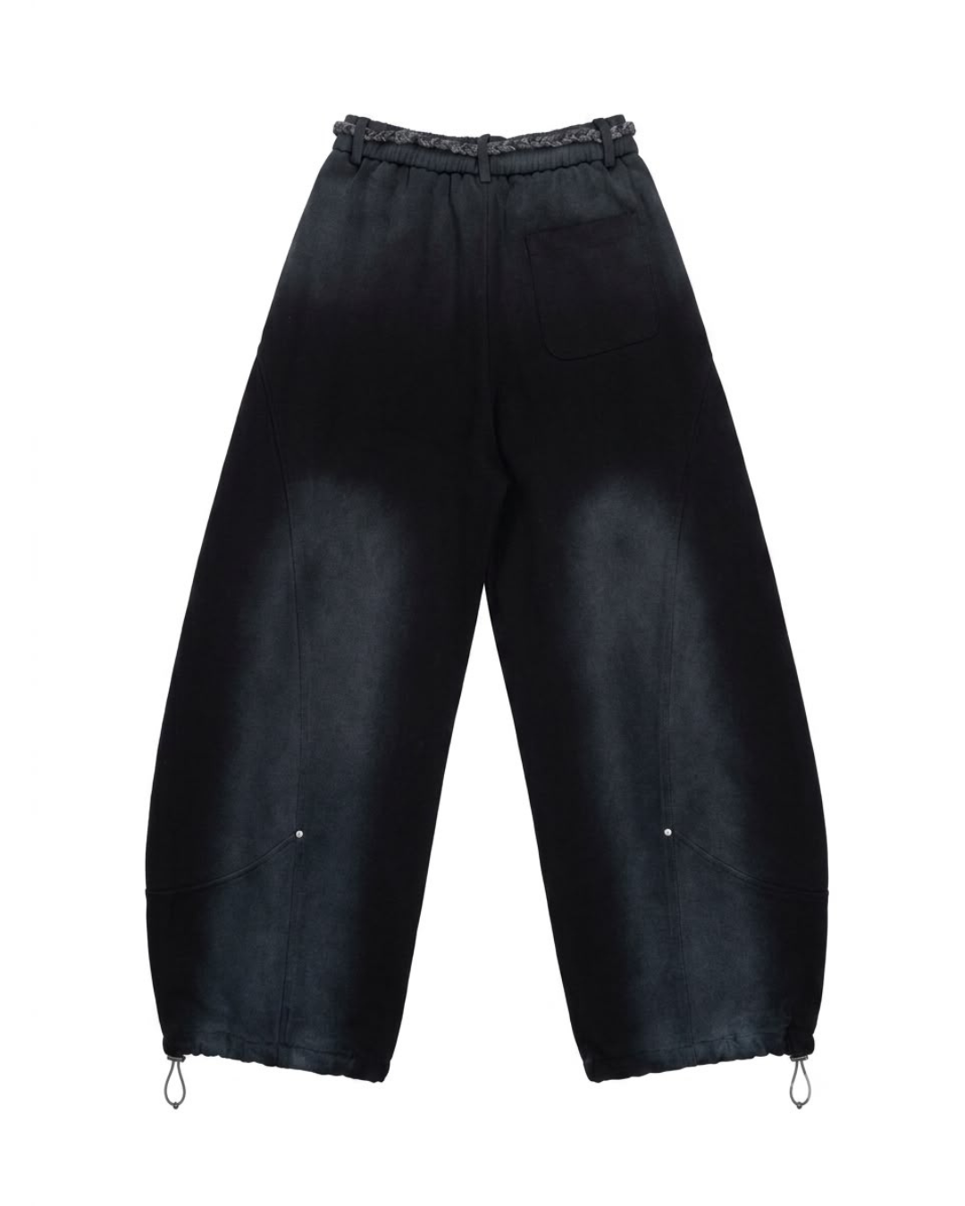 Wide Leg Black Drawstring Pants