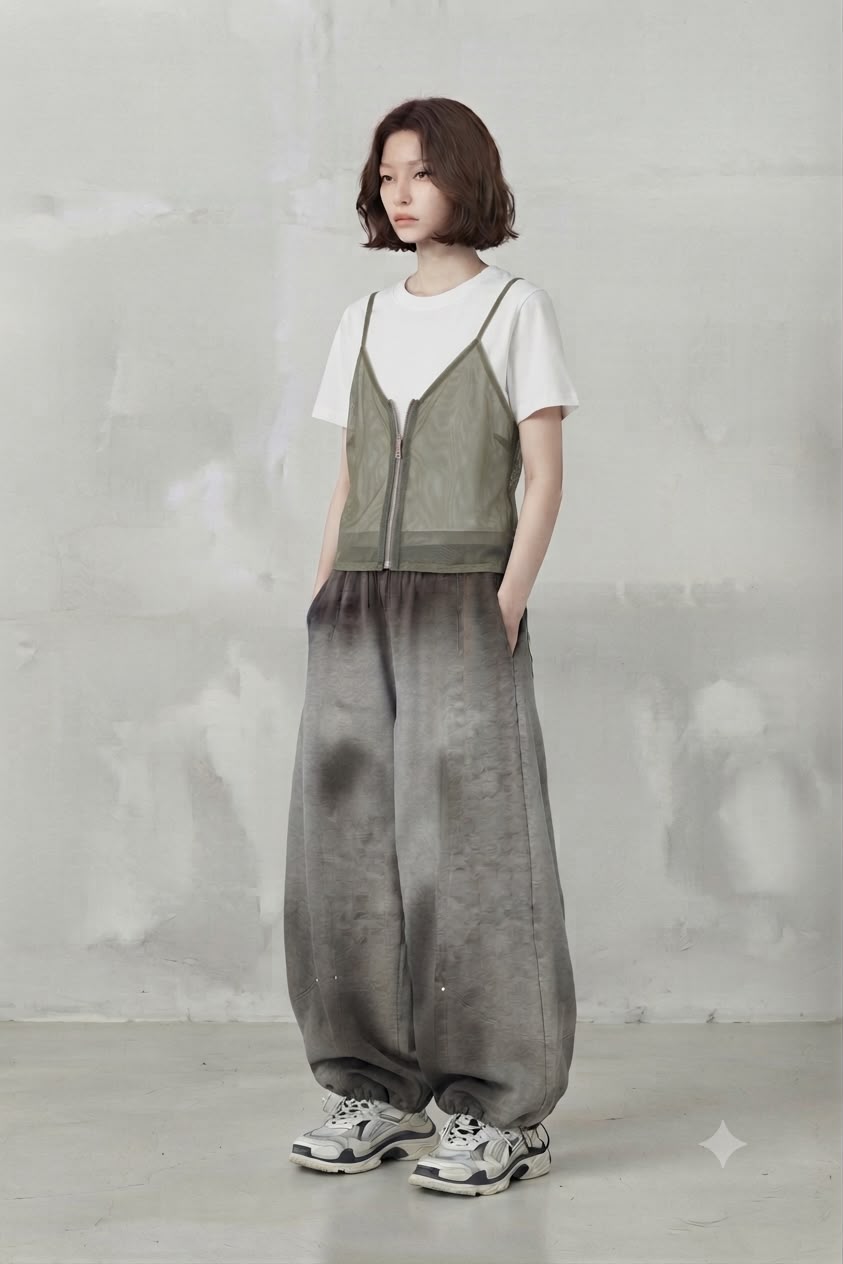 Layered Mesh Panel Tee