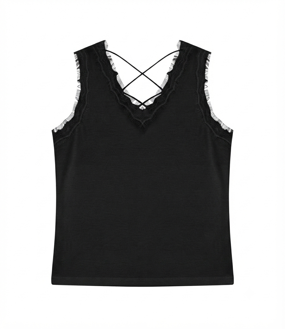 Lace-Trim Tank Top