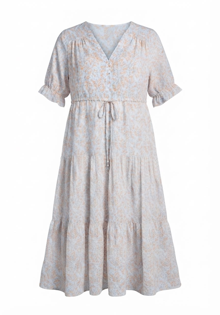 Floral V-Neck Midi Dress