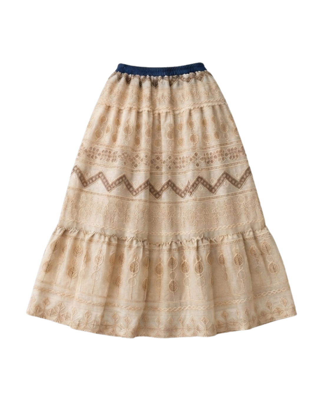 Boho Embroidered Maxi Skirt