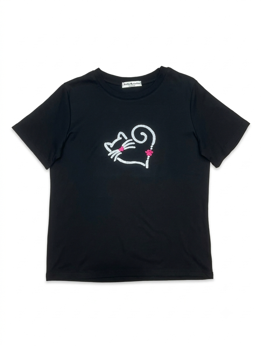 Cat Outline Graphic T-shirt