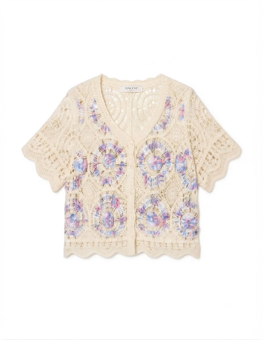 Crochet Floral Cardigan