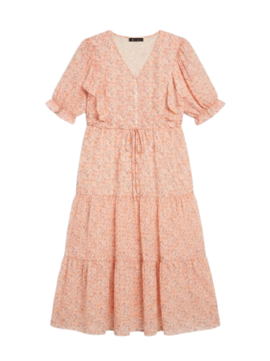 Floral Ruffle Midi Dress