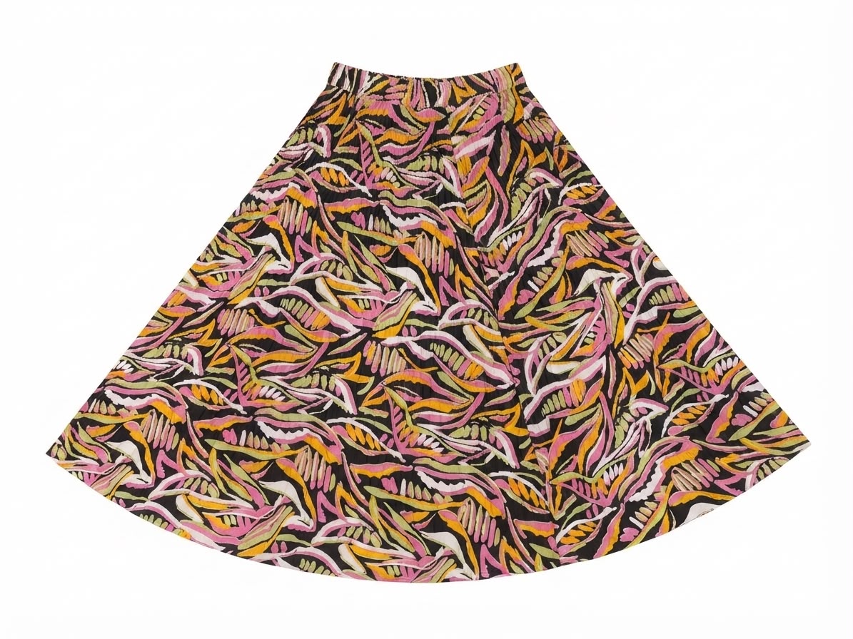 Tropical Leaf Print Skirt