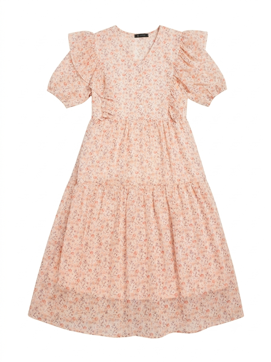 Floral Ruffle Midi Dress