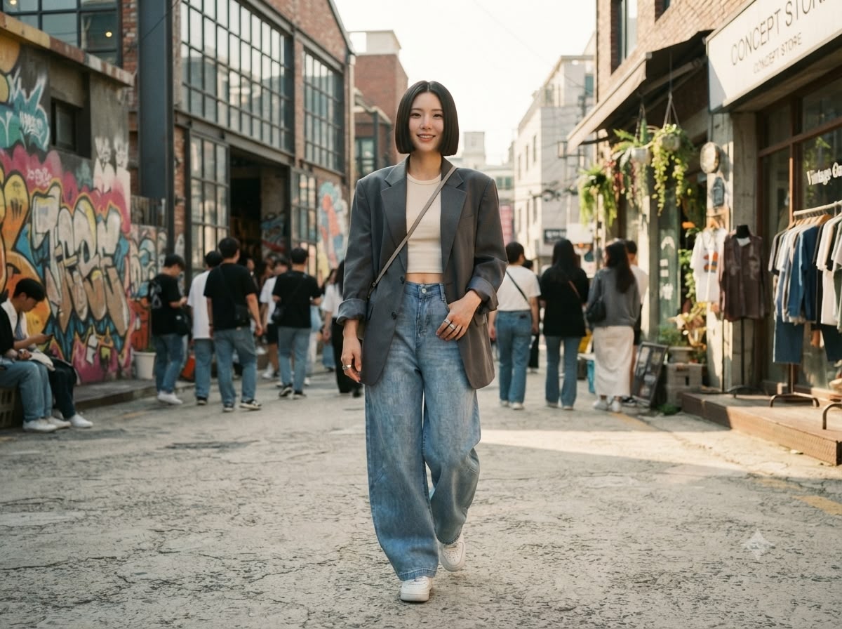 Wide-Leg Denim Jeans
