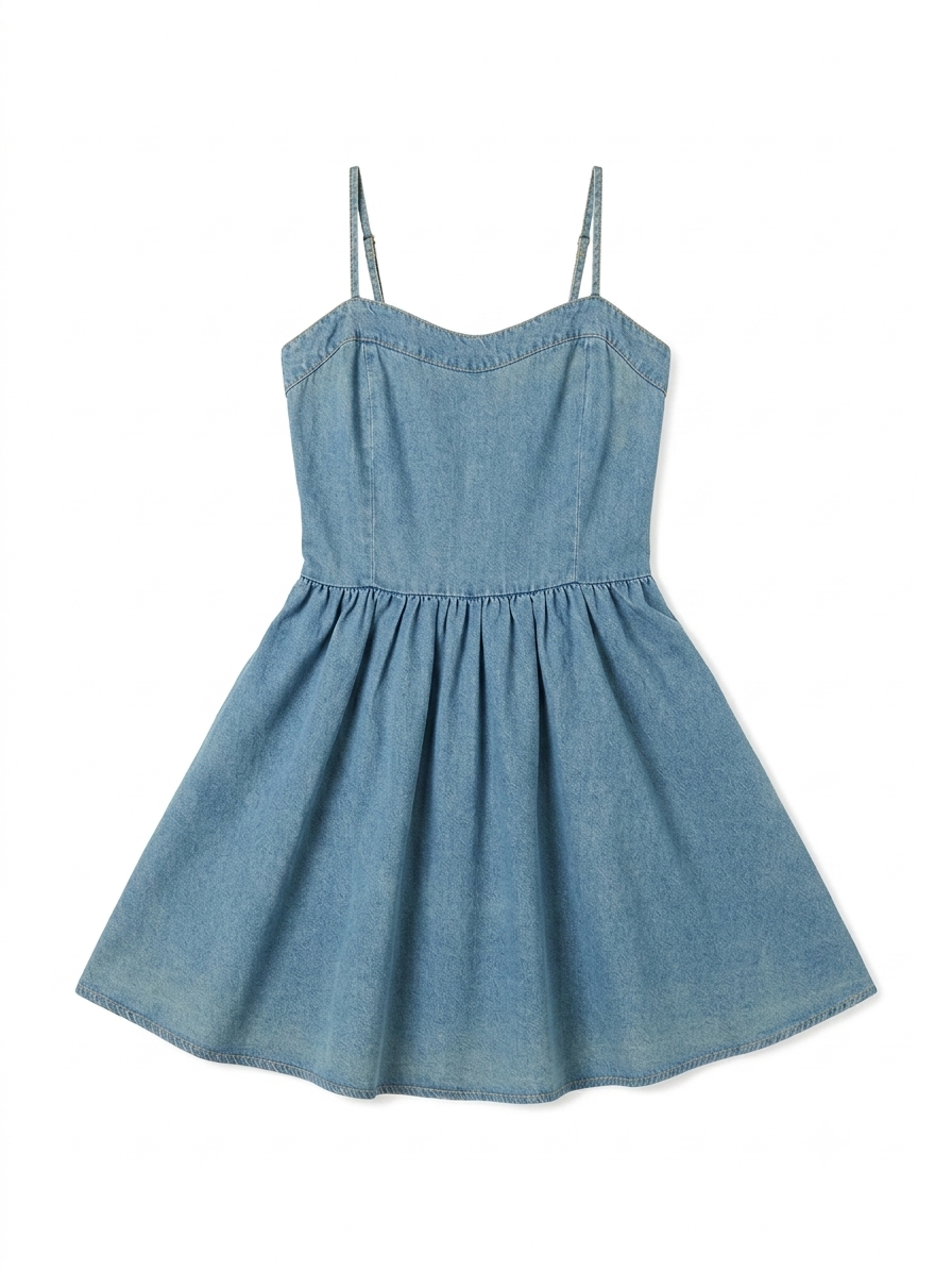 Denim Spaghetti Strap Dress