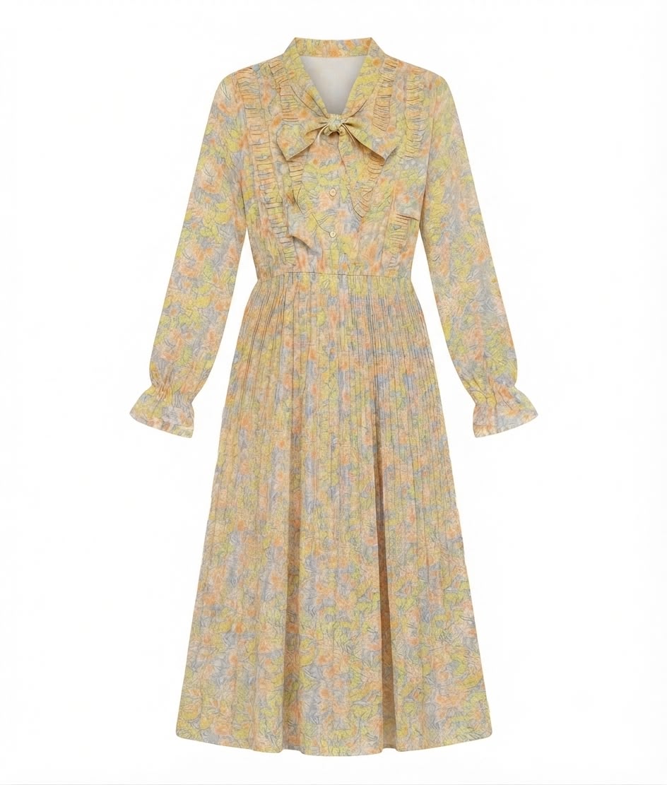 Floral Pleated Midi Dress