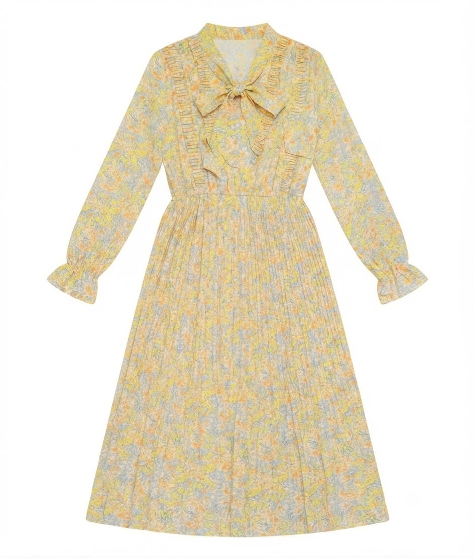 Floral Pleated Midi Dress