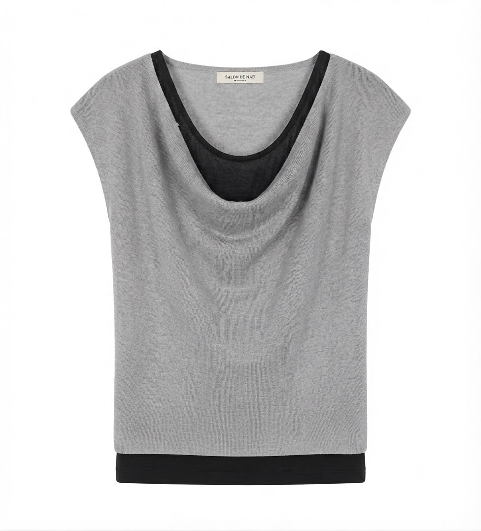 Draped Neck Sleeveless Top