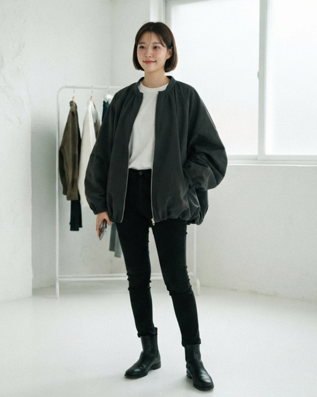 Modern Cocoon Zip Jacket
