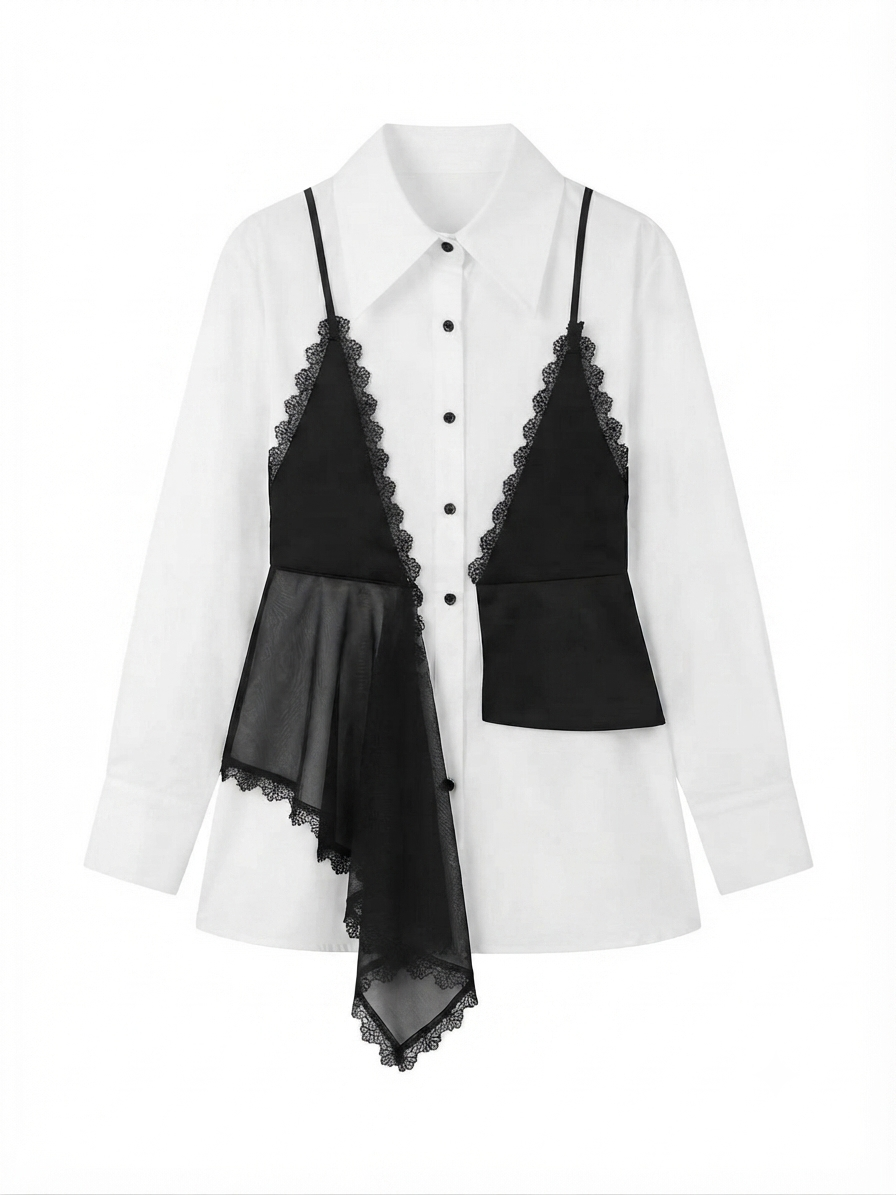 Layered Contrast Blouse