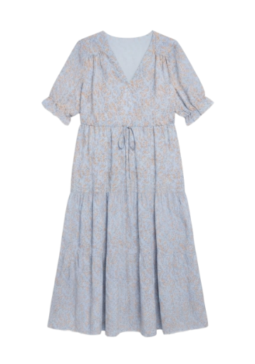 Floral V-Neck Midi Dress