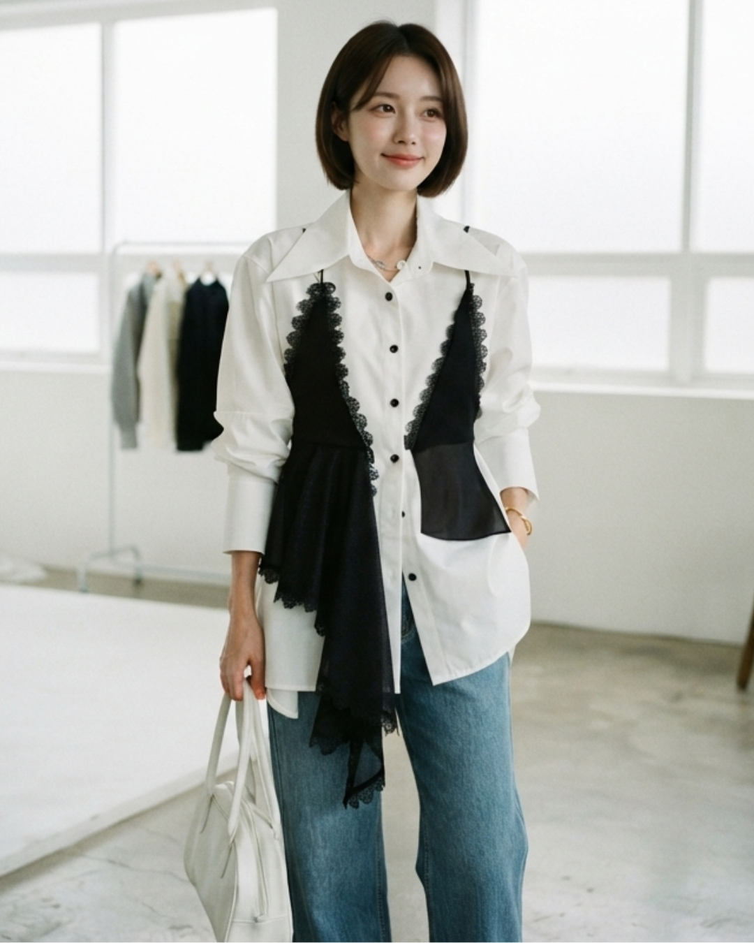 Layered Contrast Blouse